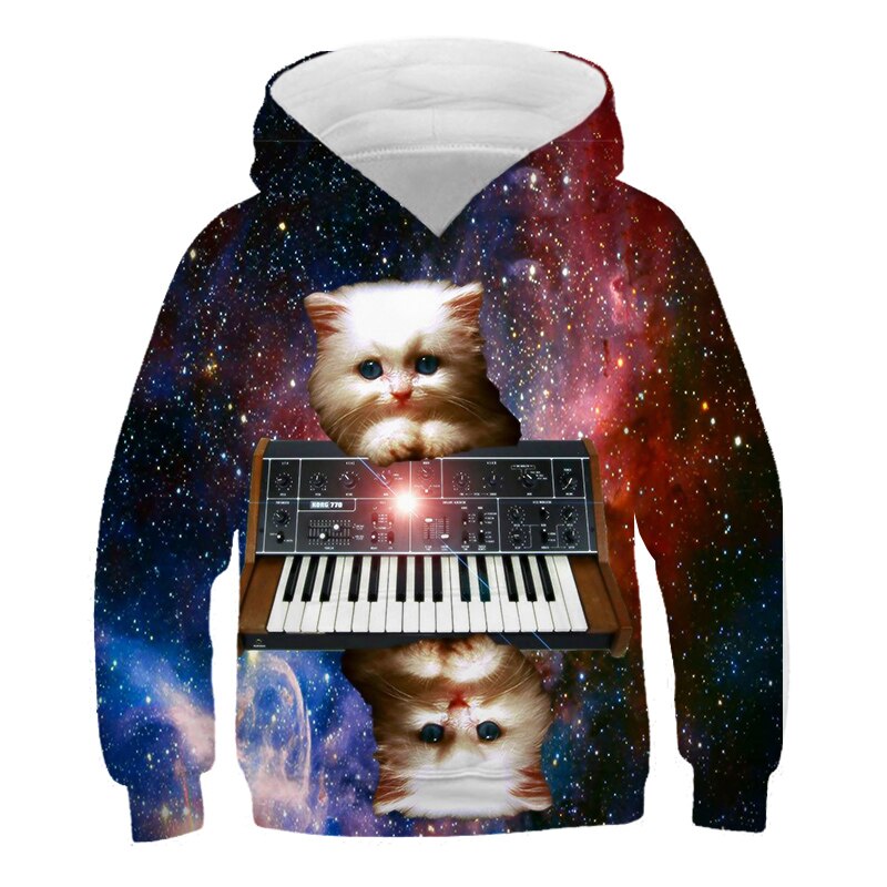 New 3D Cute Cat Hoodie For Teens Girls Kids Sweatshirt Children's Clothing Pullovers Outwear Autumn Tops Costume Long Sleeve