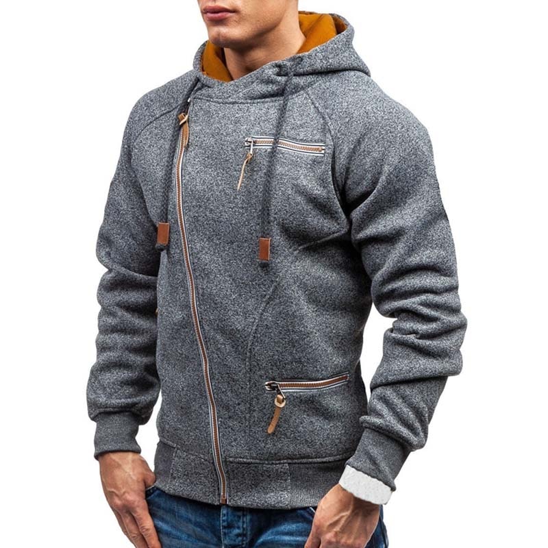 Men's Solid Hoodie with Zipper