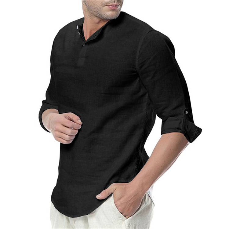 Breathable Long Sleeved Linen Shirt for Men Breathable Long Sleeved Linen Shirt for Men