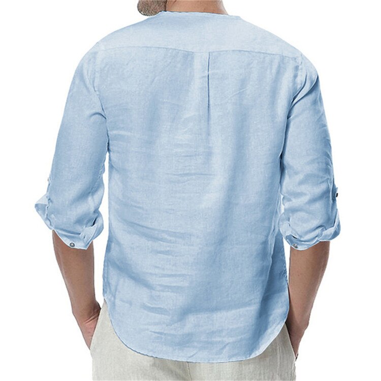 Breathable Long Sleeved Linen Shirt for Men Breathable Long Sleeved Linen Shirt for Men