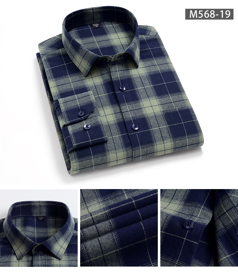 Men's Pure Cotton Plaid Shirt Men's Pure Cotton Plaid Shirt