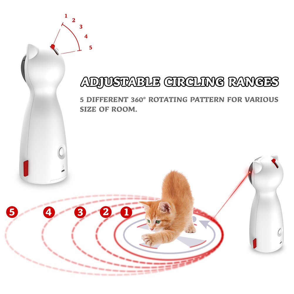 BENTOPAL- -Interactive Cat Laser Toy Pet Laser Pointer for Cats and Dogs Automatic Rotating Catch Training Smart Cat Toy Pet Toy