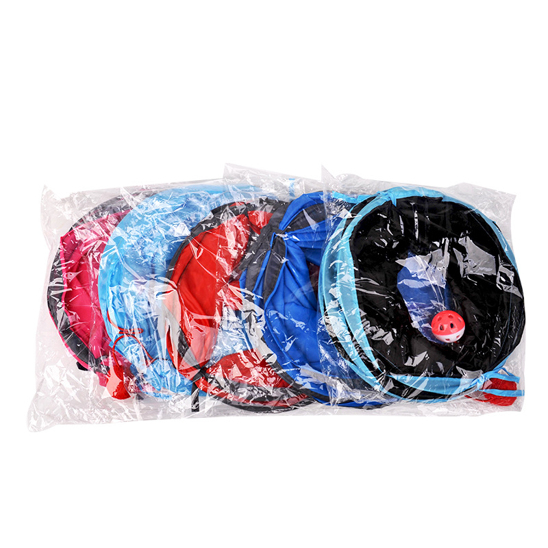 Funny Pet Cat Tunnel 2 Holes Play Tubes Balls Collapsible Crinkle Kitten Toys Puppy Ferrets Rabbit Play Dog Tunnel Tubes