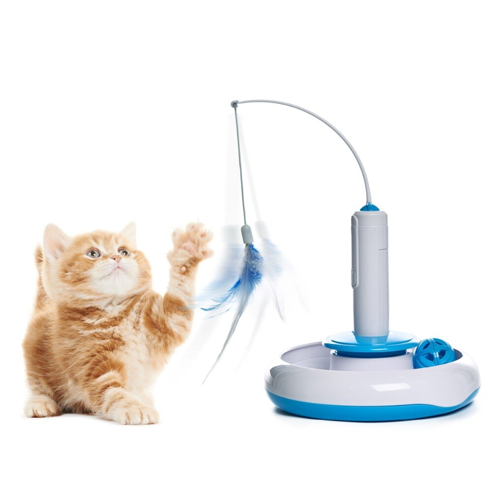 Cat Toy Cat Puzzle Pet Fun Electric Automatic Rotating Play Interactive IQ Training Toys Plush For Kitty Cat Scratching Toy