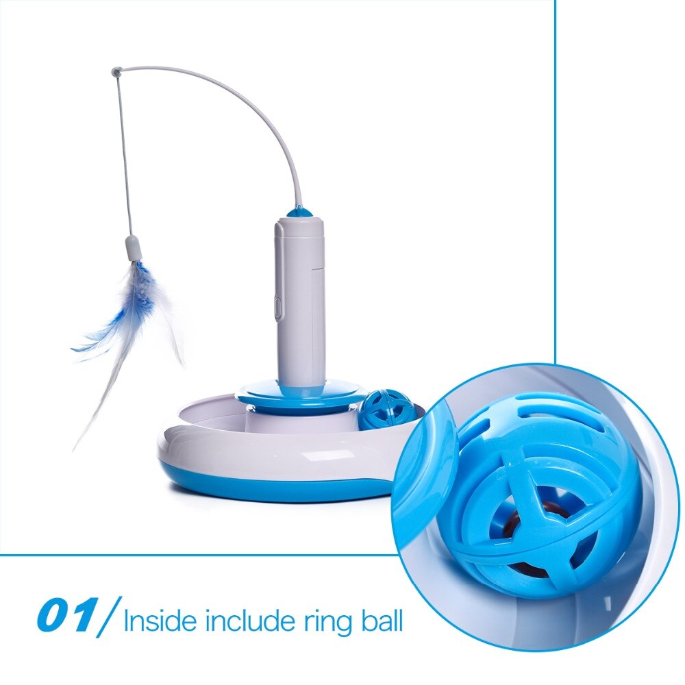 Cat Toy Cat Puzzle Pet Fun Electric Automatic Rotating Play Interactive IQ Training Toys Plush For Kitty Cat Scratching Toy