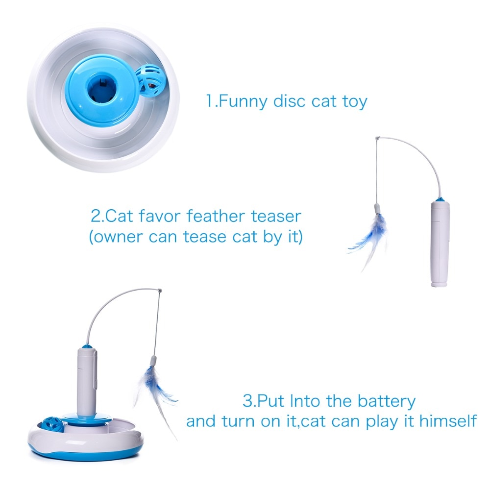 Cat Toy Cat Puzzle Pet Fun Electric Automatic Rotating Play Interactive IQ Training Toys Plush For Kitty Cat Scratching Toy