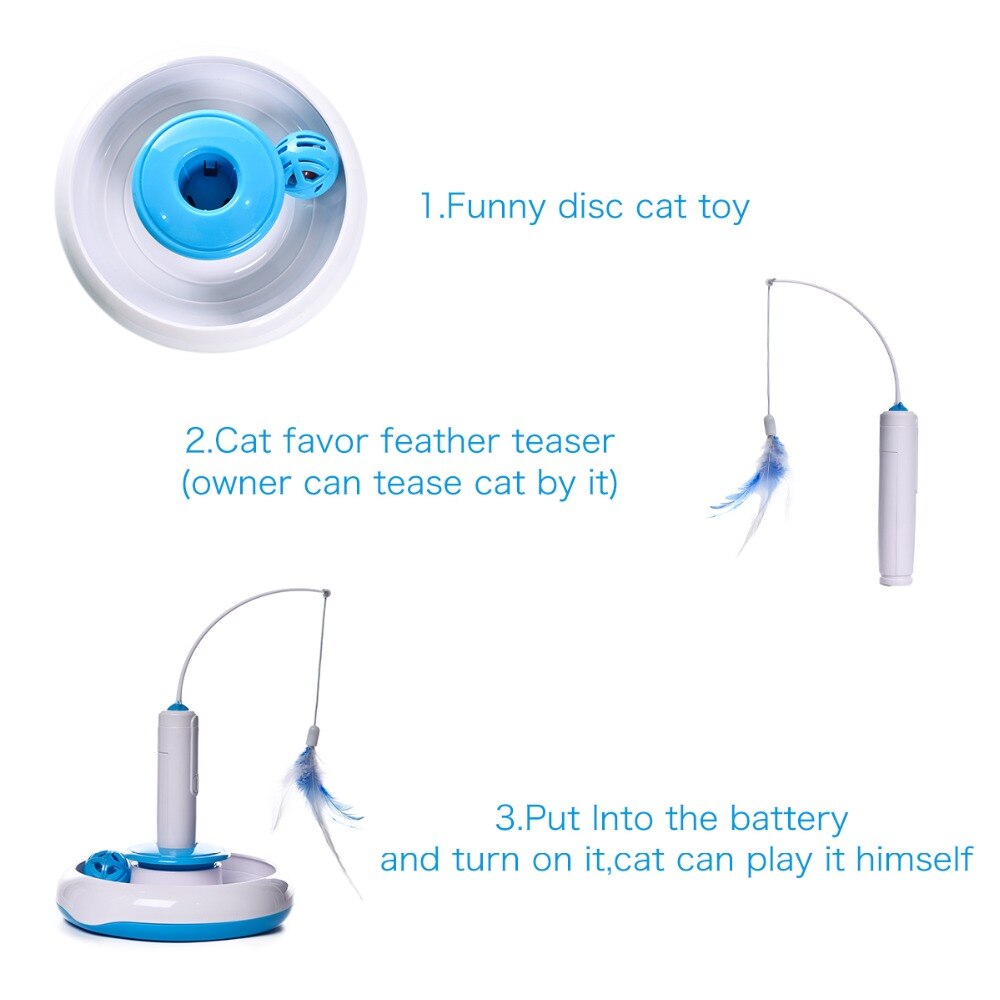 Cat Toy Cat Puzzle Pet Fun Electric Automatic Rotating Play Interactive IQ Training Toys Plush For Kitty Cat Scratching Toy