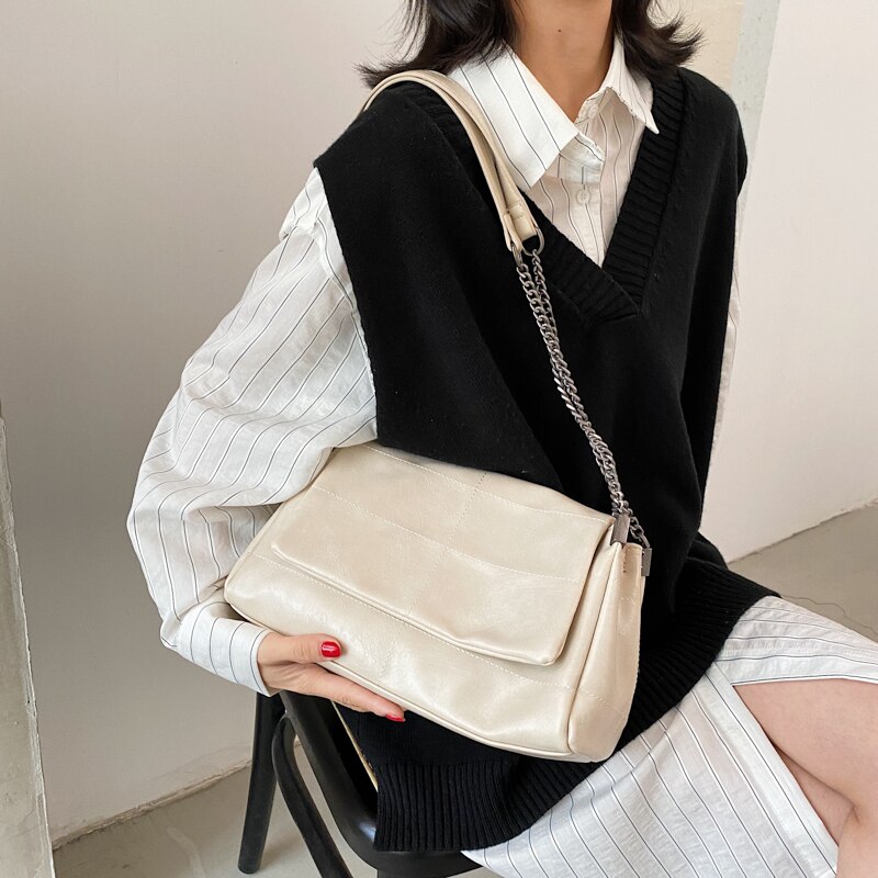 Women's PU Leather Chain Purse