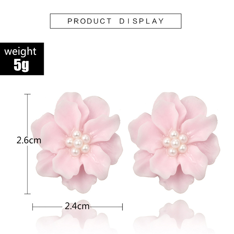 Sexy Woman Black Flower Earrings Party Club Accessories Ear Stud Earrings Fashion Jewelry Korean Pearl Earrings Moda Mujer 2021