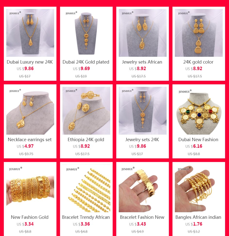 Ethiopia 24K gold color Dubai jewelry sets women African Party wedding gifts Necklace and Earrings ring sets 45cm Pendant gifts