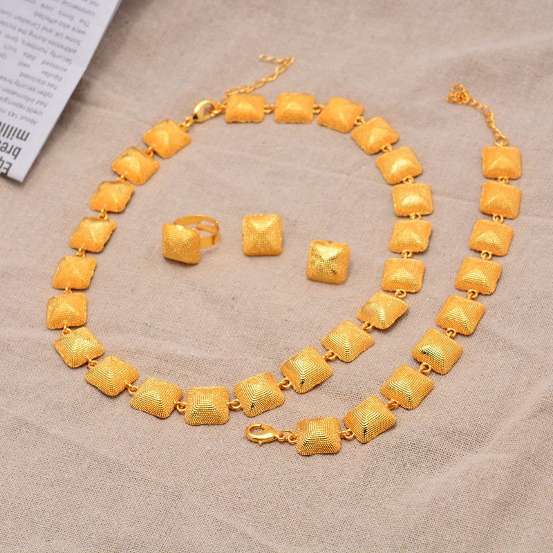 New Ethiopian Dubai Gold Color jewelry Sets Wedding Women Necklaces Earrings Jewelry Sets Eritrean Jewellery Gifts New Ethiopian Dubai Gold Color jewelry Sets Wedding Women Necklaces Earrings Jewelry Sets Eritrean Jewellery Gifts