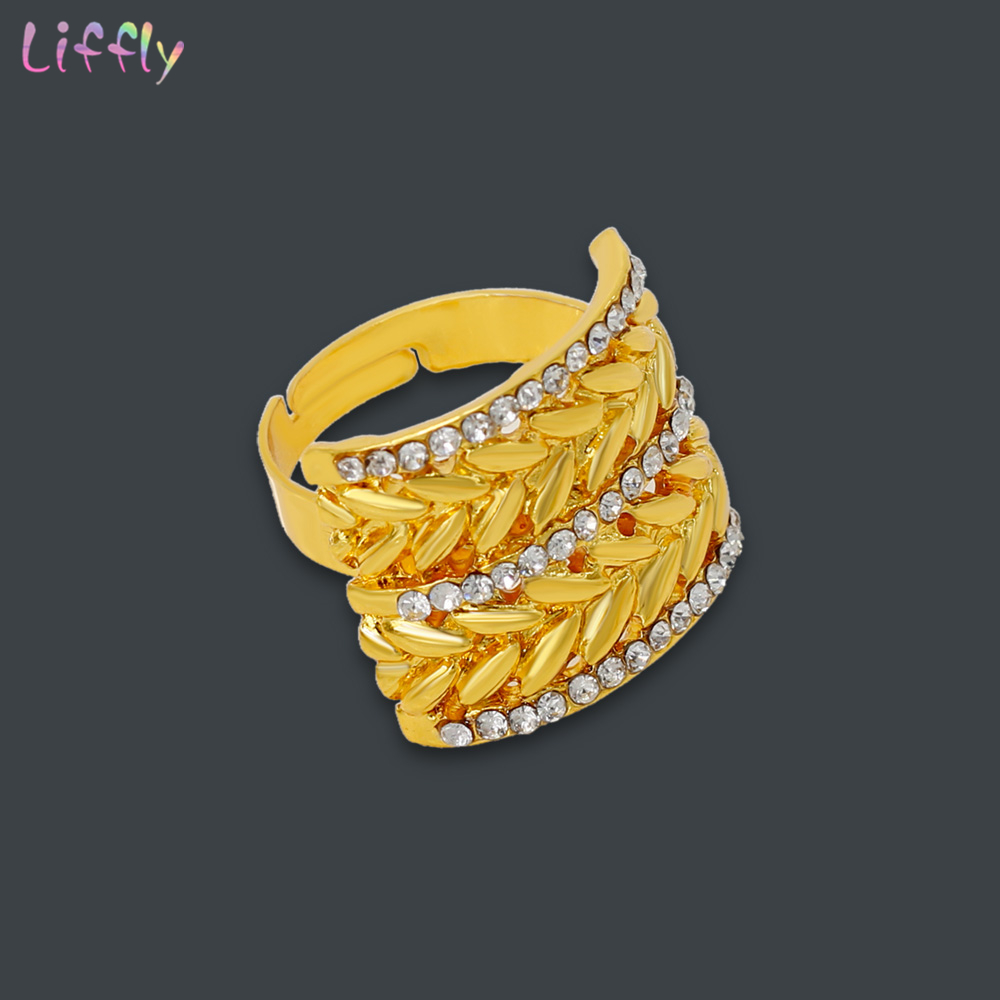 Liffly Bridal African Jewelry Sets Fashion Gold Necklace Earrings Ring Zircon Bridesmaid Dubai Gold Jewelry Sets for Women Liffly Bridal African Jewelry Sets Fashion Gold Necklace Earrings Ring Zircon Bridesmaid Dubai Gold Jewelry Sets for Women