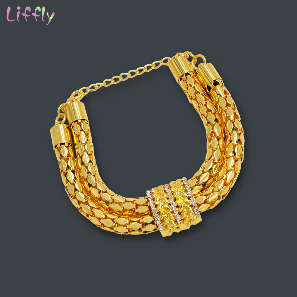 Liffly Bridal African Jewelry Sets Fashion Gold Necklace Earrings Ring Zircon Bridesmaid Dubai Gold Jewelry Sets for Women Liffly Bridal African Jewelry Sets Fashion Gold Necklace Earrings Ring Zircon Bridesmaid Dubai Gold Jewelry Sets for Women