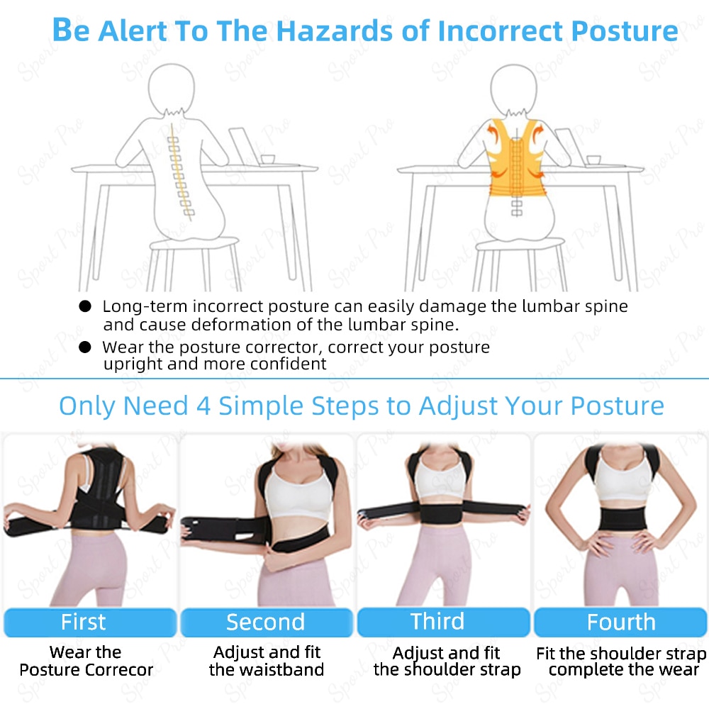 Adjustable Posture Corrector Back Support Shoulder Back Brace Posture Correction Spine Postural Corrector Health Fixer Tape Adjustable Posture Corrector Back Support Shoulder Back Brace Posture Correction Spine Postural Corrector Health Fixer Tape