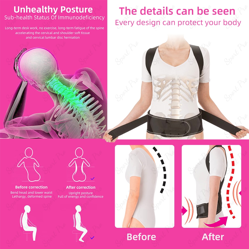 Adjustable Posture Corrector Back Support Shoulder Back Brace Posture Correction Spine Postural Corrector Health Fixer Tape Adjustable Posture Corrector Back Support Shoulder Back Brace Posture Correction Spine Postural Corrector Health Fixer Tape