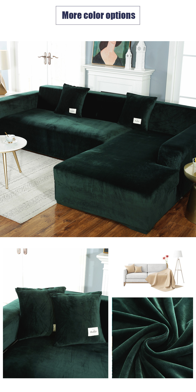 Plush Sofa Cover Velvet Elastic Leather Corner Sectional For Living Room Couch Covers Set Armchair Cover L Shape Seat Slipcovers