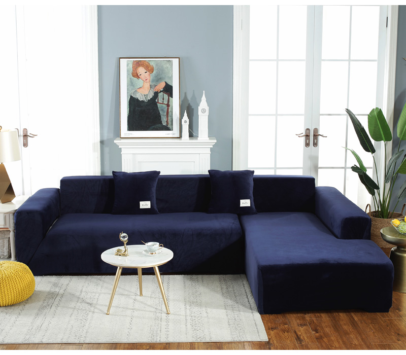 Plush Sofa Cover Velvet Elastic Leather Corner Sectional For Living Room Couch Covers Set Armchair Cover L Shape Seat Slipcovers