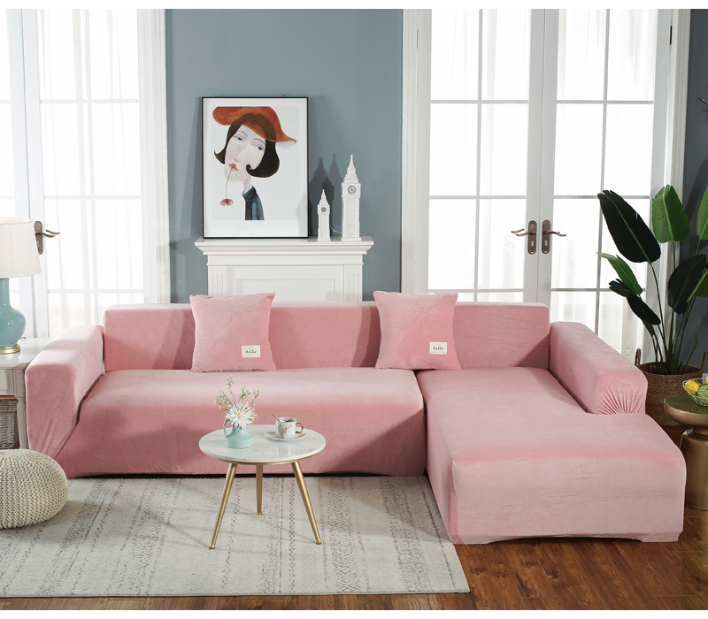 Plush Sofa Cover Velvet Elastic Leather Corner Sectional For Living Room Couch Covers Set Armchair Cover L Shape Seat Slipcovers