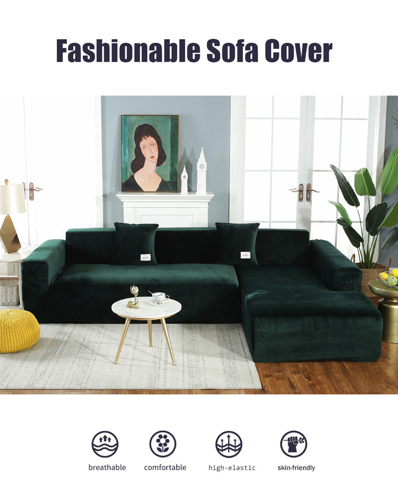 Plush Sofa Cover Velvet Elastic Leather Corner Sectional For Living Room Couch Covers Set Armchair Cover L Shape Seat Slipcovers