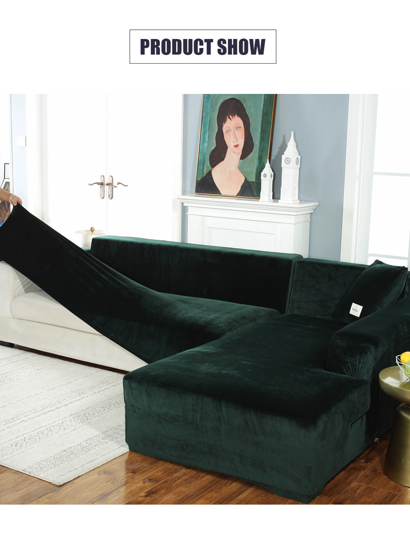 Plush Sofa Cover Velvet Elastic Leather Corner Sectional For Living Room Couch Covers Set Armchair Cover L Shape Seat Slipcovers