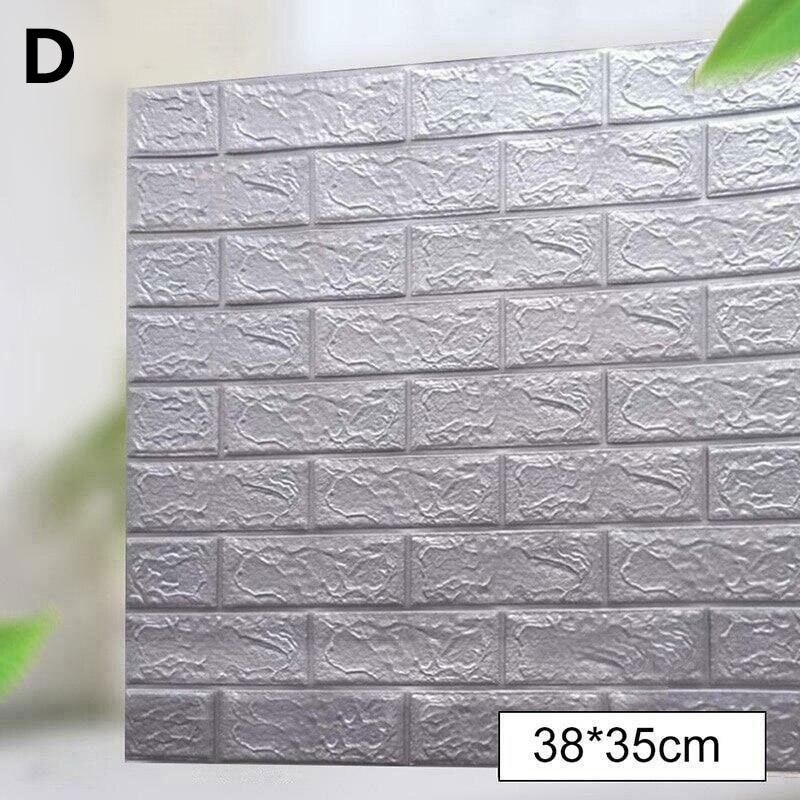 3D Three-dimensional Wall Sticker 35*38cm Living Room TV Background Wall Sticker Self-adhesive Brick Pattern Wallpaper