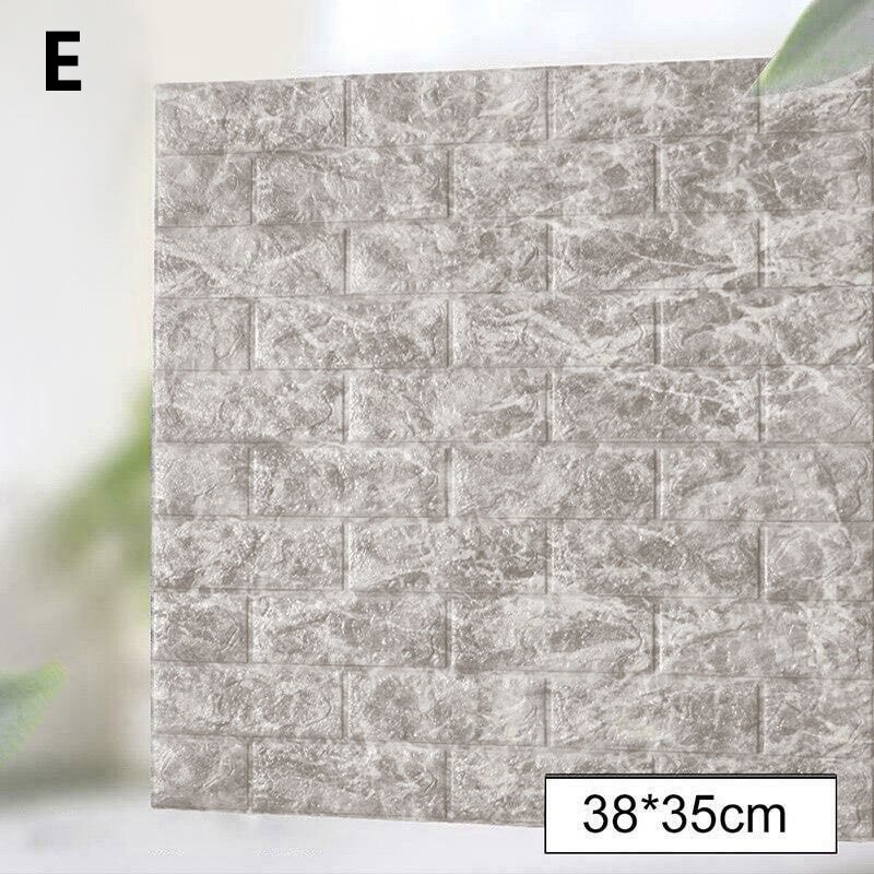 3D Three-dimensional Wall Sticker 35*38cm Living Room TV Background Wall Sticker Self-adhesive Brick Pattern Wallpaper