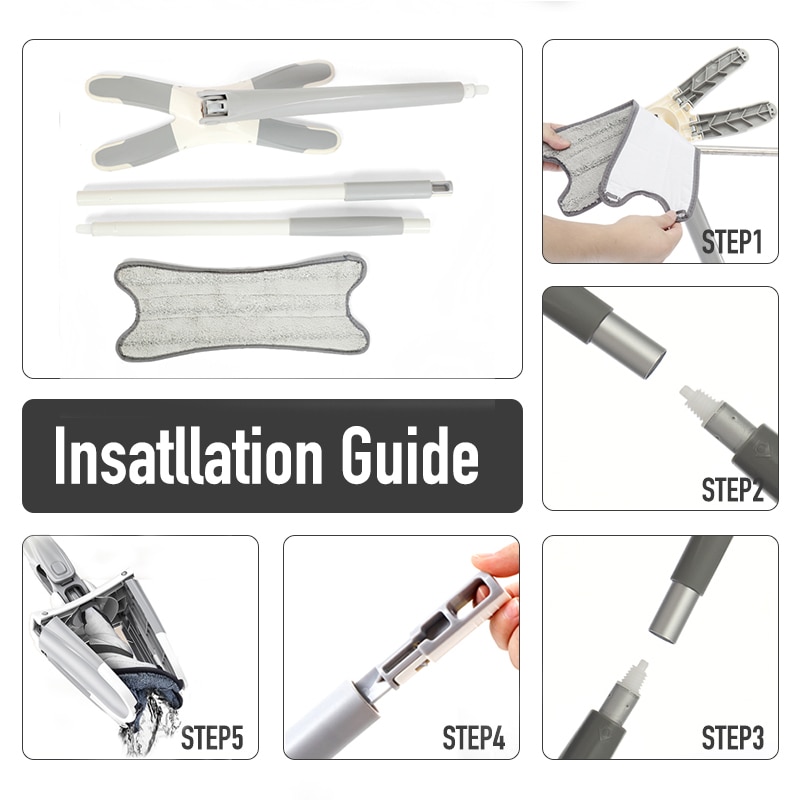 X-type Floor Mop with 3pcs Reusable Microfiber Pads 360 Degree Flat Mop for Home Replace Hand-free Wash Household Cleaning Tools X-type Floor Mop with 3pcs Reusable Microfiber Pads 360 Degree Flat Mop for Home Replace Hand-free Wash Household Cleaning Tools