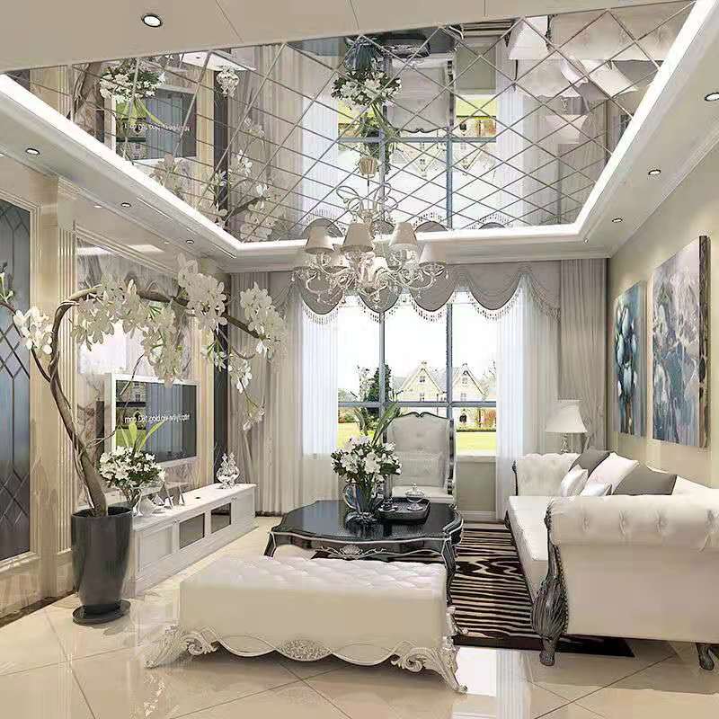 Diamonds 3D Mirror Stickers Acrylic Triangles Self-adhesive DIY Wall Mirror Stickers for Living Room Home Art Decor 17/32/58pcs