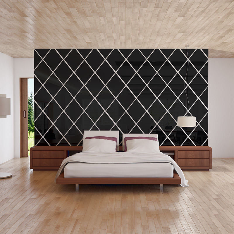 Diamonds 3D Mirror Stickers Acrylic Triangles Self-adhesive DIY Wall Mirror Stickers for Living Room Home Art Decor 17/32/58pcs