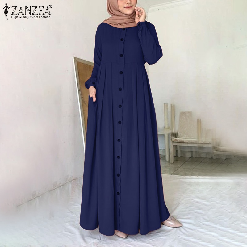 2021 Autumn Long Sleeve Buttons Down Sundress Women Muslim Dubai Abaya Turkey Hijab Dress Islam Clothing Abayas Maxi Vestidos 2021 Autumn Long Sleeve Buttons Down Sundress Women Muslim Dubai Abaya Turkey Hijab Dress Islam Clothing Abayas Maxi Vestidos
