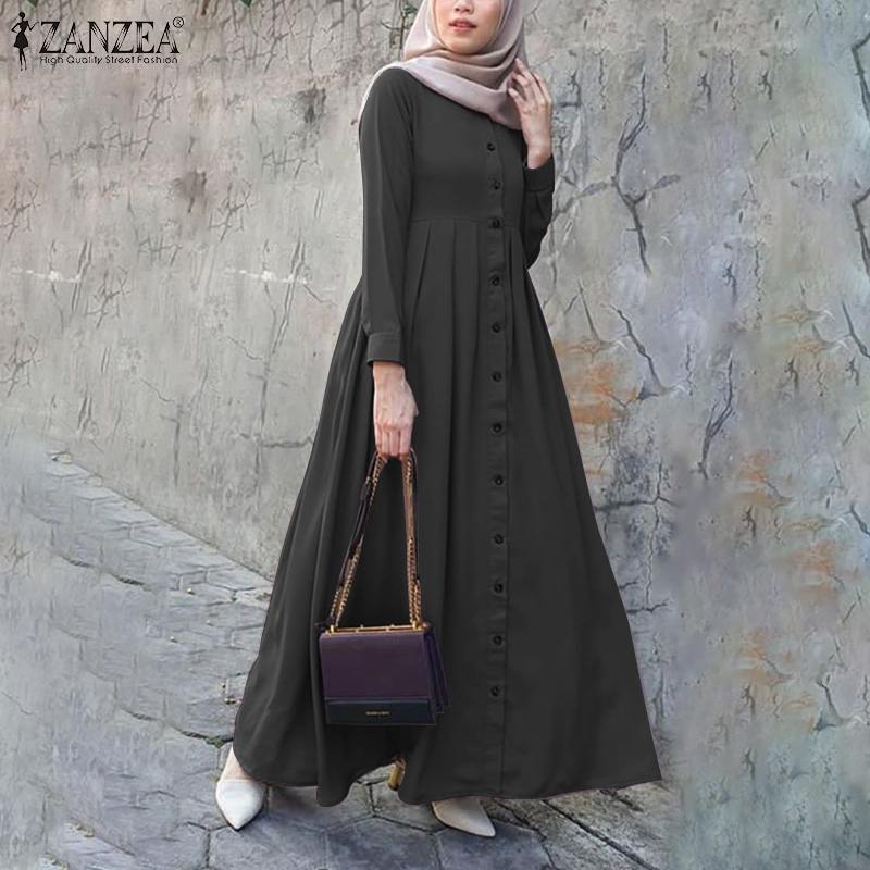 2021 Autumn Long Sleeve Buttons Down Sundress Women Muslim Dubai Abaya Turkey Hijab Dress Islam Clothing Abayas Maxi Vestidos 2021 Autumn Long Sleeve Buttons Down Sundress Women Muslim Dubai Abaya Turkey Hijab Dress Islam Clothing Abayas Maxi Vestidos