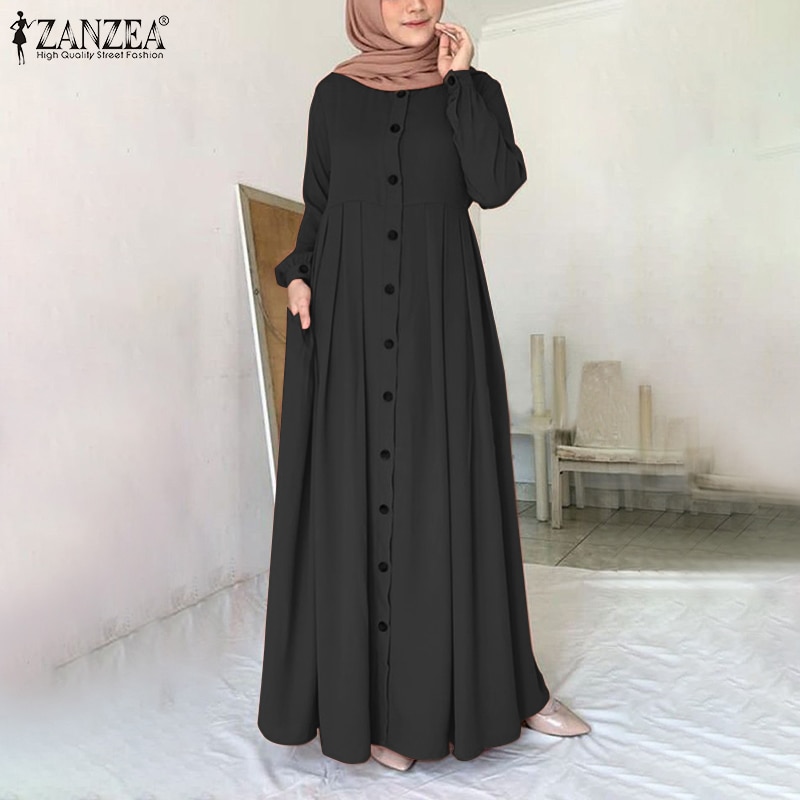 2021 Autumn Long Sleeve Buttons Down Sundress Women Muslim Dubai Abaya Turkey Hijab Dress Islam Clothing Abayas Maxi Vestidos 2021 Autumn Long Sleeve Buttons Down Sundress Women Muslim Dubai Abaya Turkey Hijab Dress Islam Clothing Abayas Maxi Vestidos