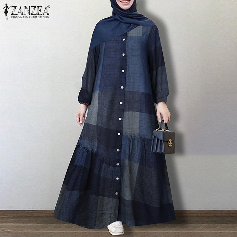 Women Dubai Abaya Turkey Hijab Dress ZANZEA Vintage Floral Printed Sundress Autumn Long Sleeve Loose Maxi Long Vestido Kaftan Women Dubai Abaya Turkey Hijab Dress ZANZEA Vintage Floral Printed Sundress Autumn Long Sleeve Loose Maxi Long Vestido Kaftan