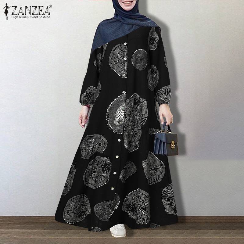 Women Dubai Abaya Turkey Hijab Dress ZANZEA Vintage Floral Printed Sundress Autumn Long Sleeve Loose Maxi Long Vestido Kaftan Women Dubai Abaya Turkey Hijab Dress ZANZEA Vintage Floral Printed Sundress Autumn Long Sleeve Loose Maxi Long Vestido Kaftan