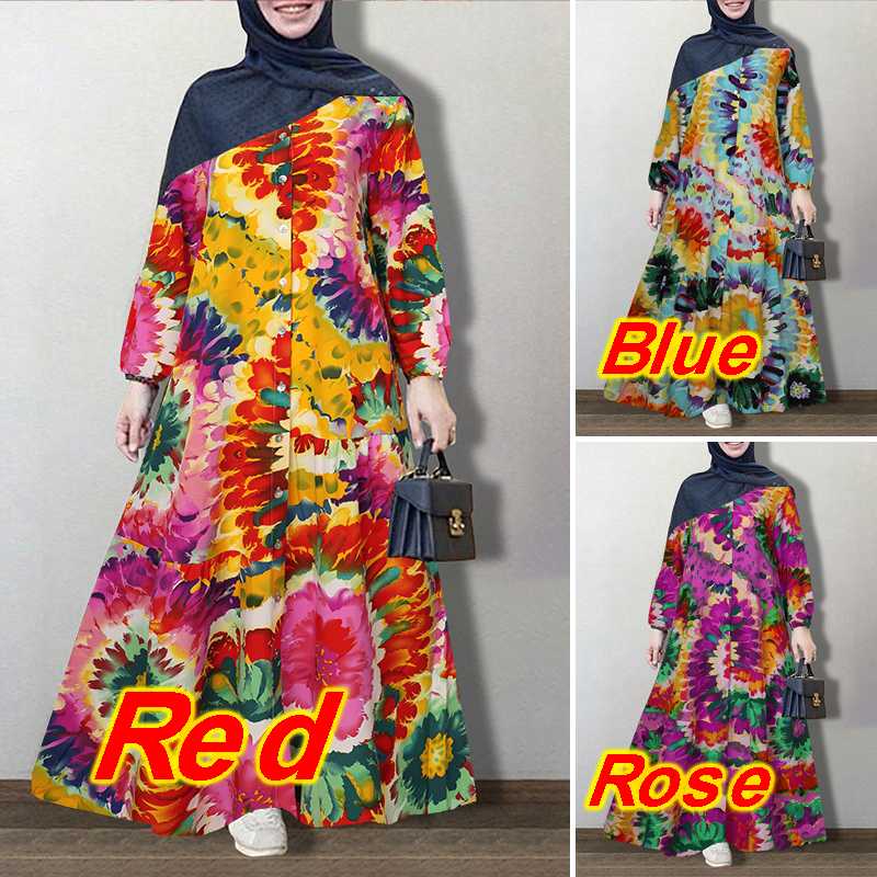 Women Dubai Abaya Turkey Hijab Dress ZANZEA Vintage Floral Printed Sundress Autumn Long Sleeve Loose Maxi Long Vestido Kaftan Women Dubai Abaya Turkey Hijab Dress ZANZEA Vintage Floral Printed Sundress Autumn Long Sleeve Loose Maxi Long Vestido Kaftan