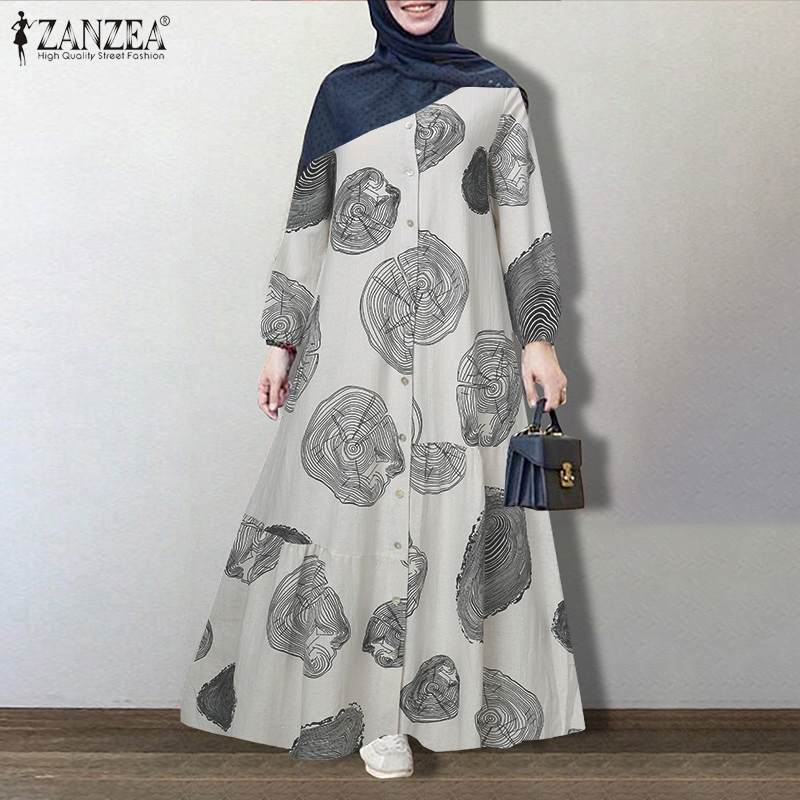 Women Dubai Abaya Turkey Hijab Dress ZANZEA Vintage Floral Printed Sundress Autumn Long Sleeve Loose Maxi Long Vestido Kaftan Women Dubai Abaya Turkey Hijab Dress ZANZEA Vintage Floral Printed Sundress Autumn Long Sleeve Loose Maxi Long Vestido Kaftan