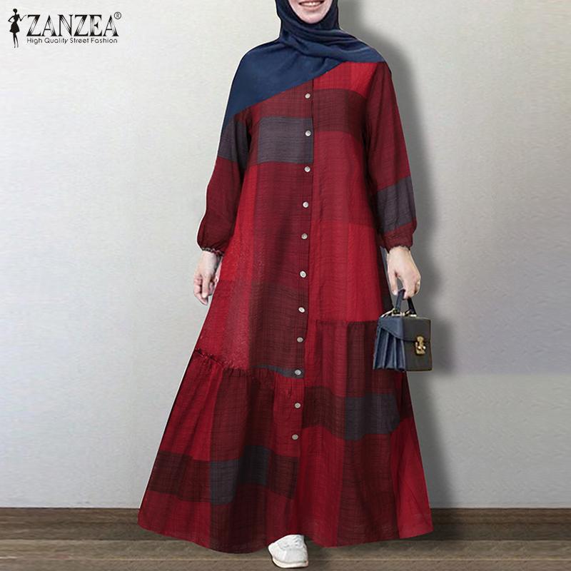 Women Dubai Abaya Turkey Hijab Dress ZANZEA Vintage Floral Printed Sundress Autumn Long Sleeve Loose Maxi Long Vestido Kaftan Women Dubai Abaya Turkey Hijab Dress ZANZEA Vintage Floral Printed Sundress Autumn Long Sleeve Loose Maxi Long Vestido Kaftan