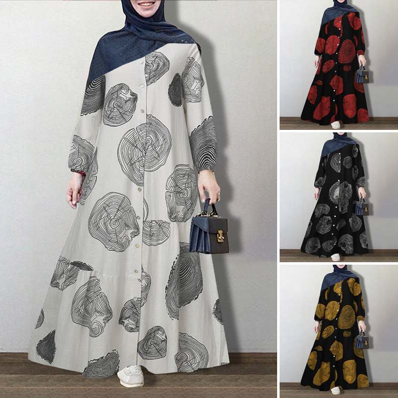 Women Dubai Abaya Turkey Hijab Dress ZANZEA Vintage Floral Printed Sundress Autumn Long Sleeve Loose Maxi Long Vestido Kaftan Women Dubai Abaya Turkey Hijab Dress ZANZEA Vintage Floral Printed Sundress Autumn Long Sleeve Loose Maxi Long Vestido Kaftan