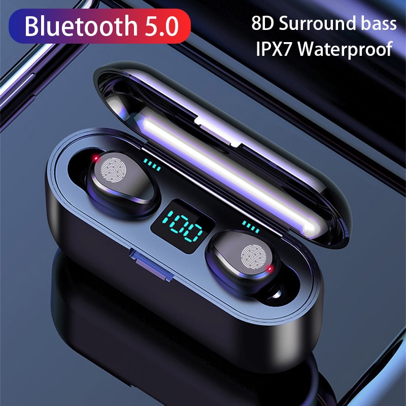 Alatour F9 Wireless Headphones 2000mAh power bank Bluetooth 5.0 Earphones Sport LED digital display Headset Charging box Alatour F9 Wireless Headphones 2000mAh power bank Bluetooth 5.0 Earphones Sport LED digital display Headset Charging box
