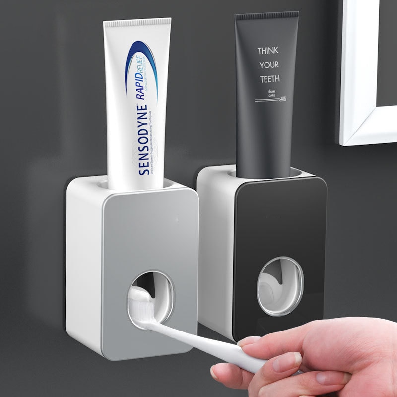Automatic Toothpaste Dispenser Dust-proof Toothbrush Holder Wall Mount Stand Bathroom Accessories Set Toothpaste Squeezer Automatic Toothpaste Dispenser Dust-proof Toothbrush Holder Wall Mount Stand Bathroom Accessories Set Toothpaste Squeezer