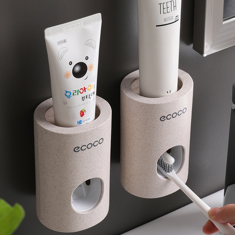 Automatic Toothpaste Dispenser Dust-proof Toothbrush Holder Wall Mount Stand Bathroom Accessories Set Toothpaste Squeezer Automatic Toothpaste Dispenser Dust-proof Toothbrush Holder Wall Mount Stand Bathroom Accessories Set Toothpaste Squeezer