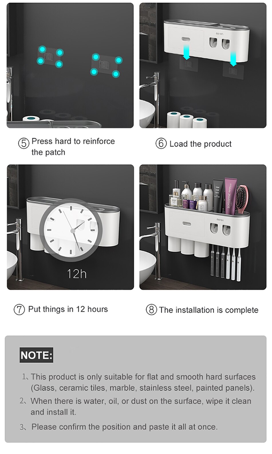 Magnetic Adsorption Inverted Toothbrush Holder Double Automatic Toothpaste Squeezer Dispenser Storage Rack Bathroom Accessories Magnetic Adsorption Inverted Toothbrush Holder Double Automatic Toothpaste Squeezer Dispenser Storage Rack Bathroom Accessories