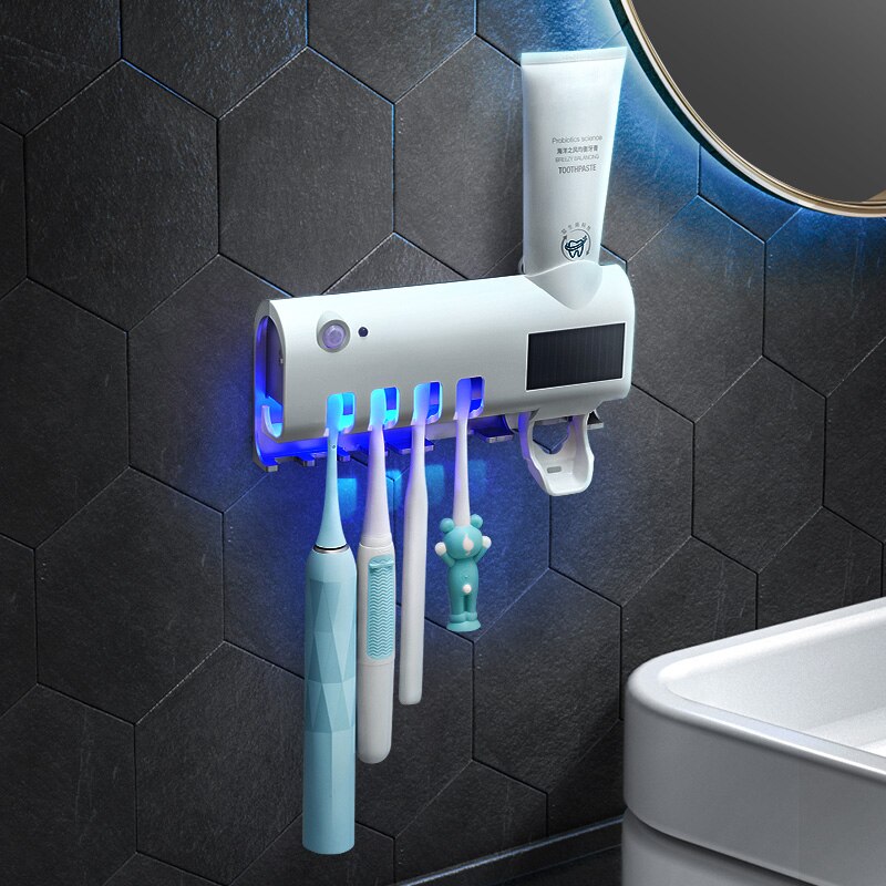 Automatic Toothpaste Dispenser Toothbrush Holder Storage Rack Wall Mount Holder Bathroom Accessories Toothpaste Squeezer Set Automatic Toothpaste Dispenser Toothbrush Holder Storage Rack Wall Mount Holder Bathroom Accessories Toothpaste Squeezer Set
