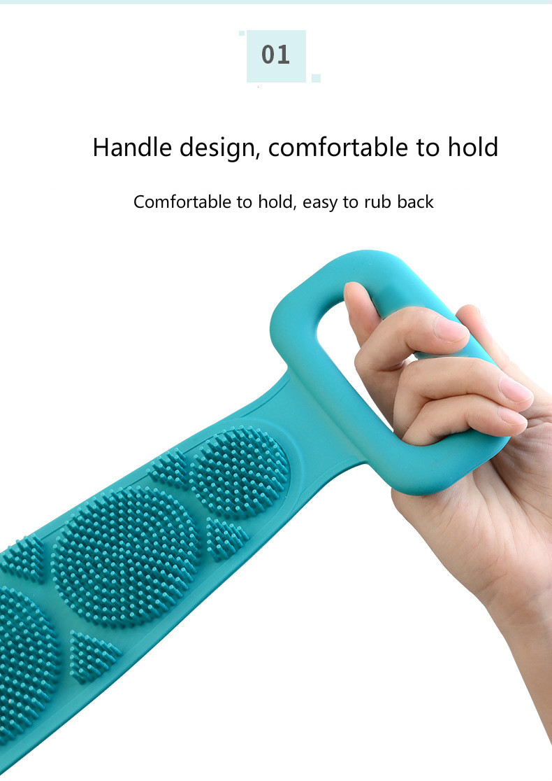 Silicone bath towel rubbing back exfoliating dead skin body massage brush bath brush rubbing towel shower cleaner