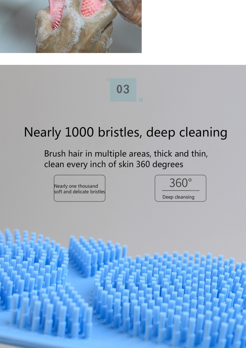 Silicone bath towel rubbing back exfoliating dead skin body massage brush bath brush rubbing towel shower cleaner