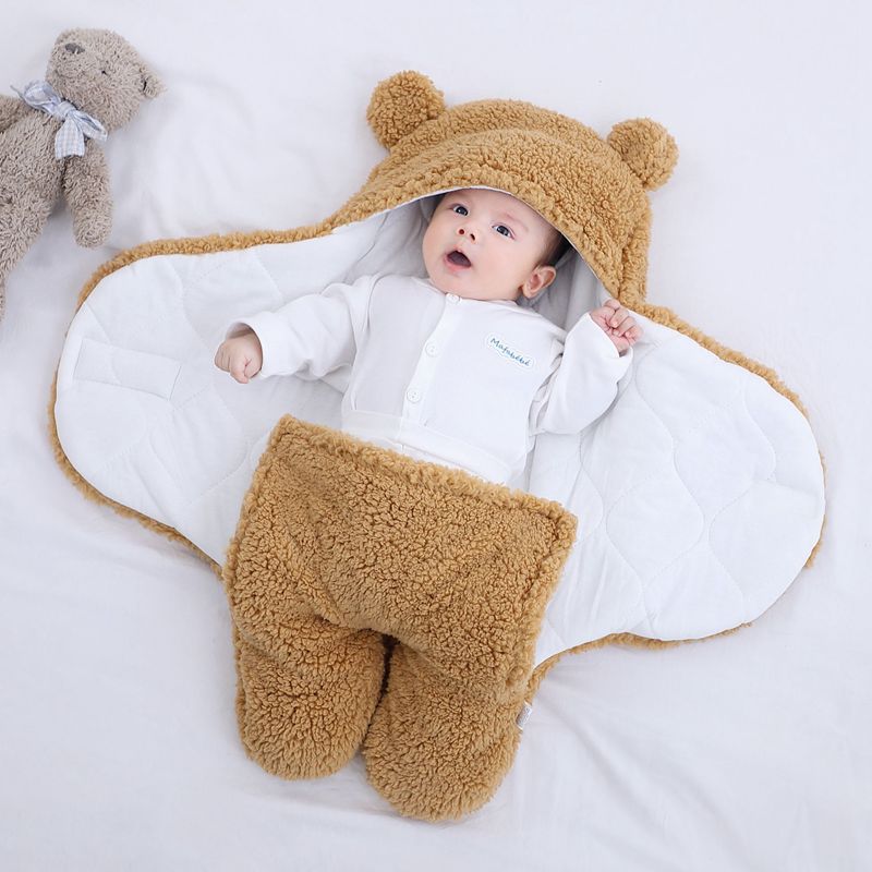 Baby Sleeping Bag Ultra-Soft Fluffy Fleece Newborn Receiving Blanket Infant Boys Girls Clothes Sleep Nursery Wrap Swaddle