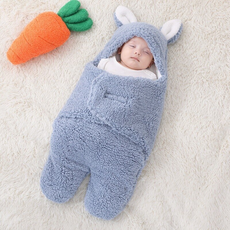 Baby Sleeping Bag Ultra-Soft Fluffy Fleece Newborn Receiving Blanket Infant Boys Girls Clothes Sleep Nursery Wrap Swaddle