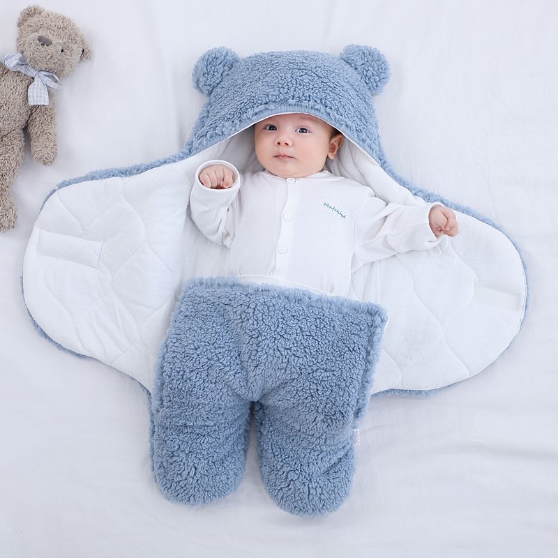 Baby Sleeping Bag Ultra-Soft Fluffy Fleece Newborn Receiving Blanket Infant Boys Girls Clothes Sleep Nursery Wrap Swaddle