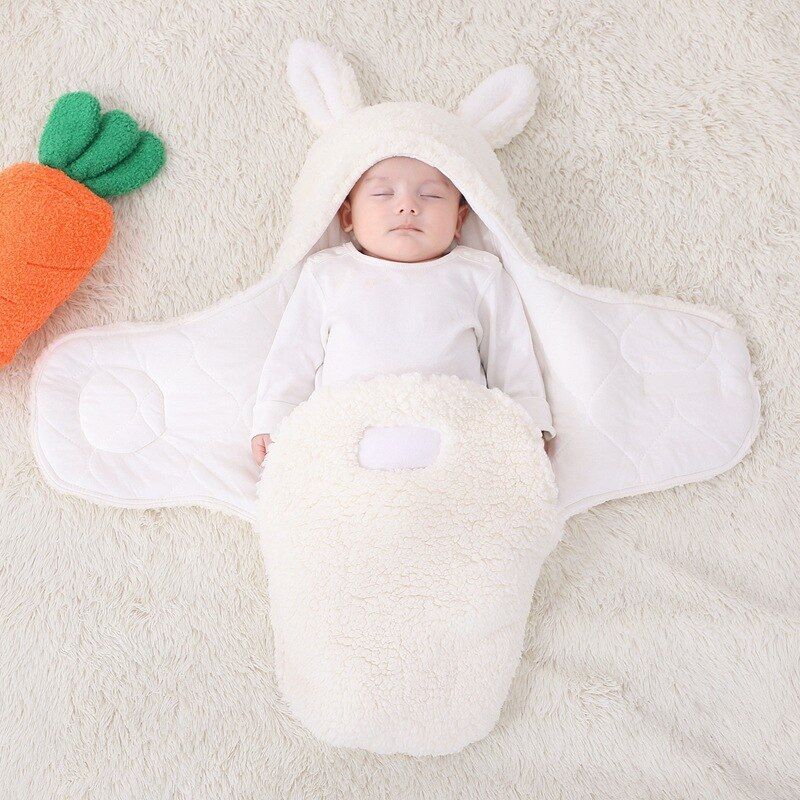 Baby Sleeping Bag Ultra-Soft Fluffy Fleece Newborn Receiving Blanket Infant Boys Girls Clothes Sleep Nursery Wrap Swaddle