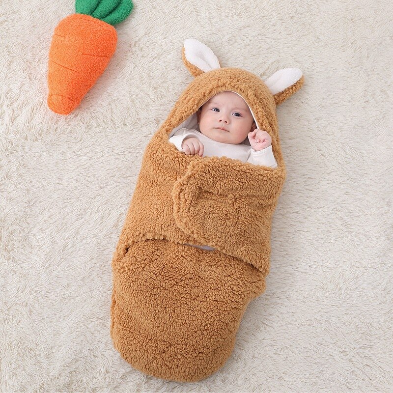 Baby Sleeping Bag Ultra-Soft Fluffy Fleece Newborn Receiving Blanket Infant Boys Girls Clothes Sleep Nursery Wrap Swaddle